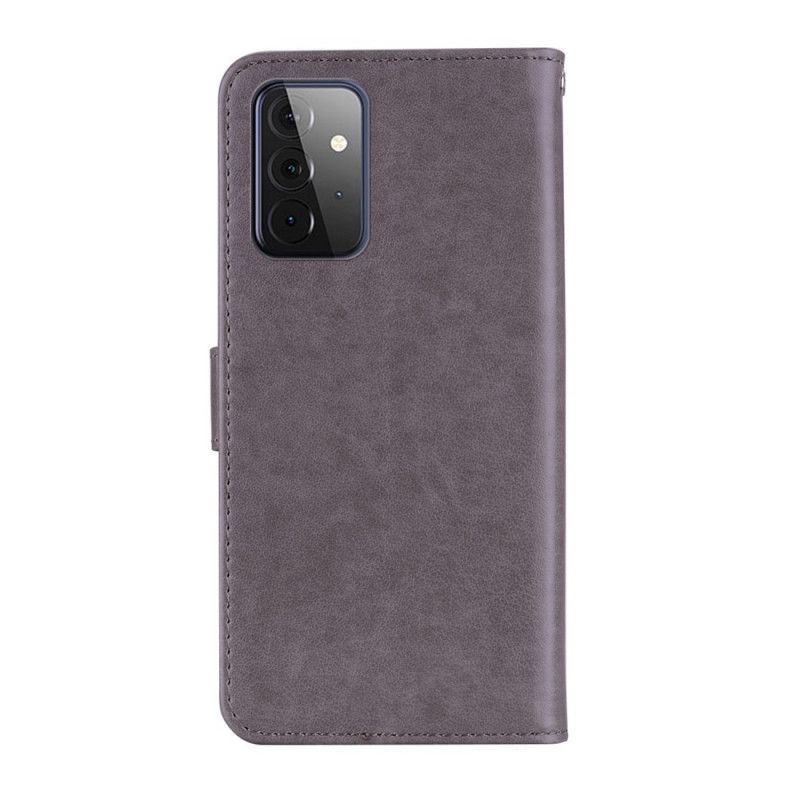 Flip Cover Læder Samsung Galaxy A72 4G / A72 5G Grå Uglemandala Beskyttelse