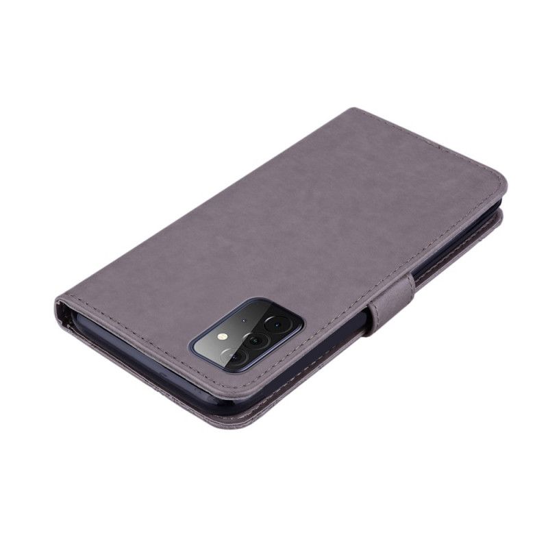 Flip Cover Læder Samsung Galaxy A72 4G / A72 5G Grå Uglemandala Beskyttelse