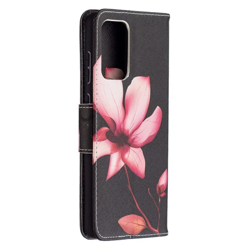 Flip Cover Læder Samsung Galaxy A72 4G / A72 5G Lyserød Blomst