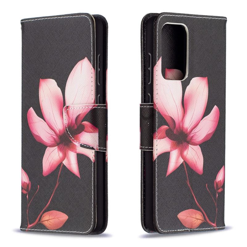 Flip Cover Læder Samsung Galaxy A72 4G / A72 5G Lyserød Blomst