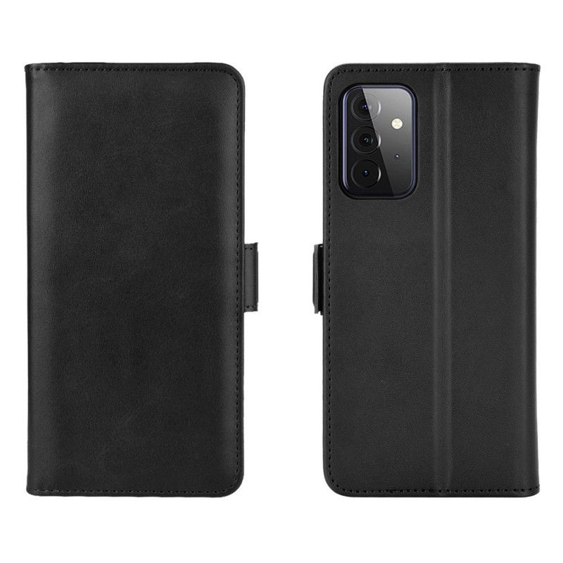 Flip Cover Læder Samsung Galaxy A72 4G / A72 5G Sort Dobbelt Flap