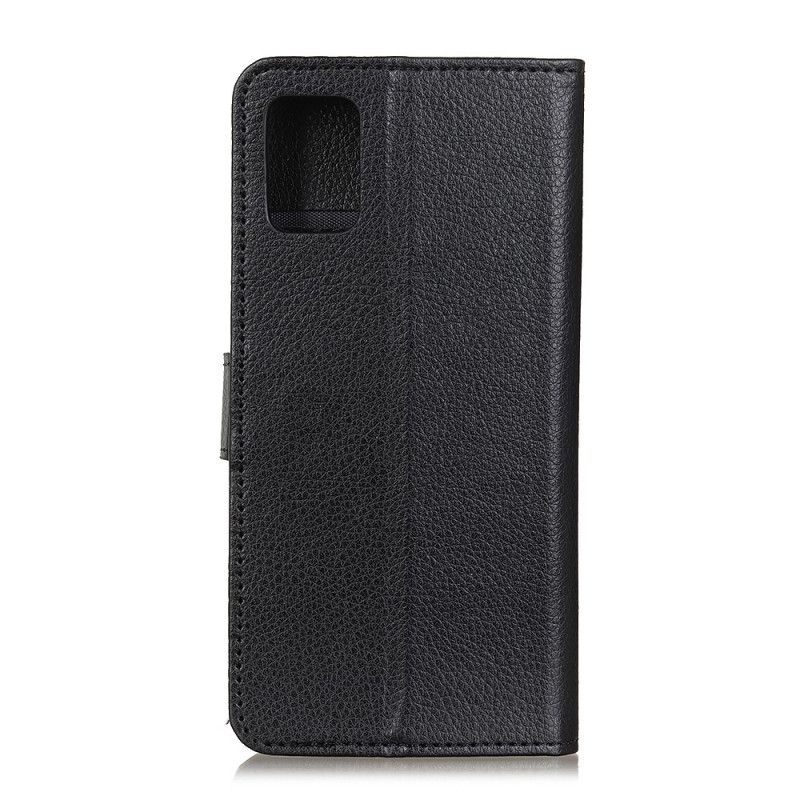 Flip Cover Læder Samsung Galaxy A72 4G / A72 5G Sort Traditionelt Lychee-Imiteret Læder Beskyttelse