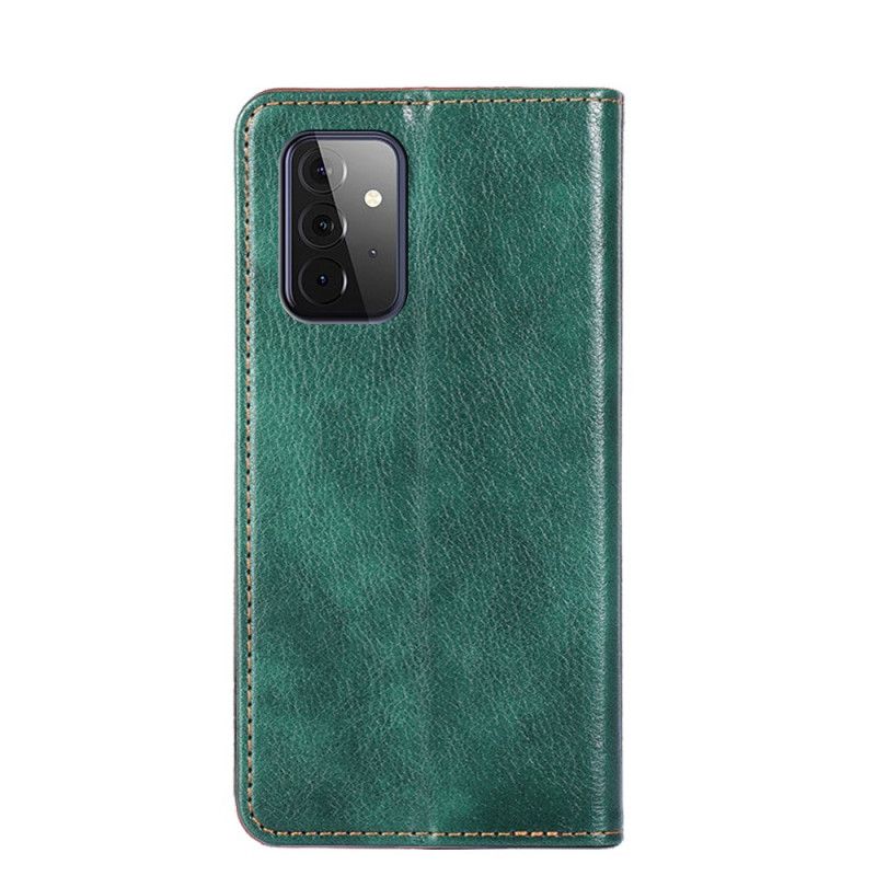 Læder Cover for Samsung Galaxy A72 4G / A72 5G Sort Klassisk Læderstil