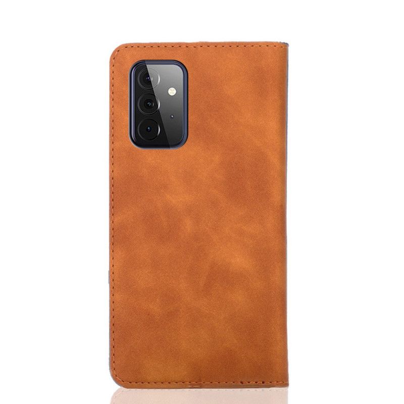 Læder Cover for Samsung Galaxy A72 4G / A72 5G Sort Silkeagtig Touch-Lædereffekt