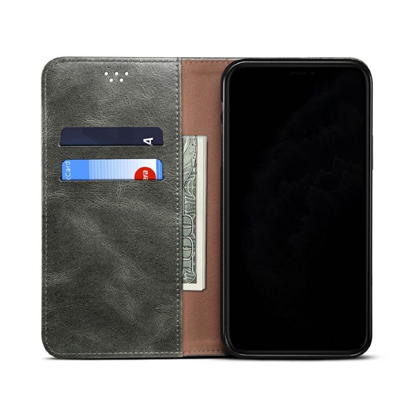 Læder Cover for Samsung Galaxy A72 4G / A72 5G Sort Voks Imiteret Læder