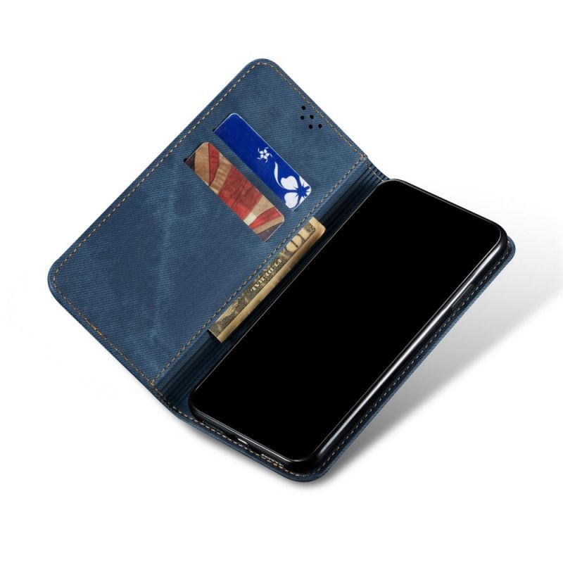 Læder Cover Samsung Galaxy A72 4G / A72 5G Sort Jeansstof