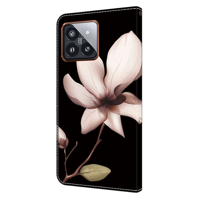 Flip Cover Xiaomi 14 Pro Lyserød Blomst