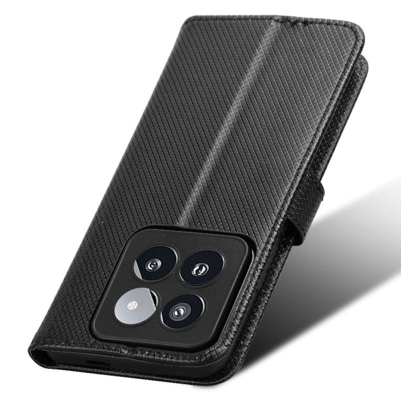 Læder Cover Xiaomi 14 Pro Telefon Etui Stribet Prikket Tekstur