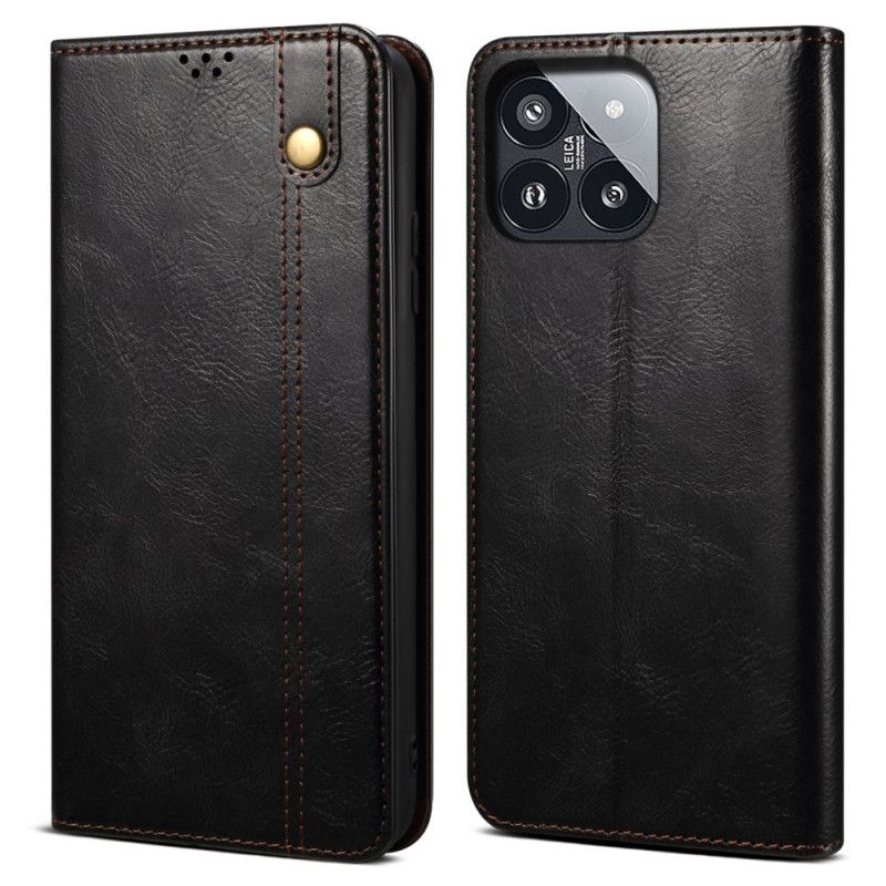 Læder Cover Xiaomi 14 Pro Telefon Etui Vokset Kunstlæder