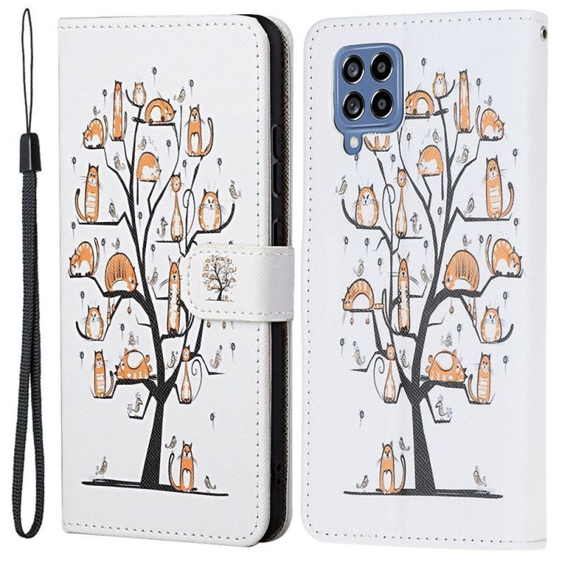 Flip Cover Samsung Galaxy M53 5G Med Snor Thong Katte