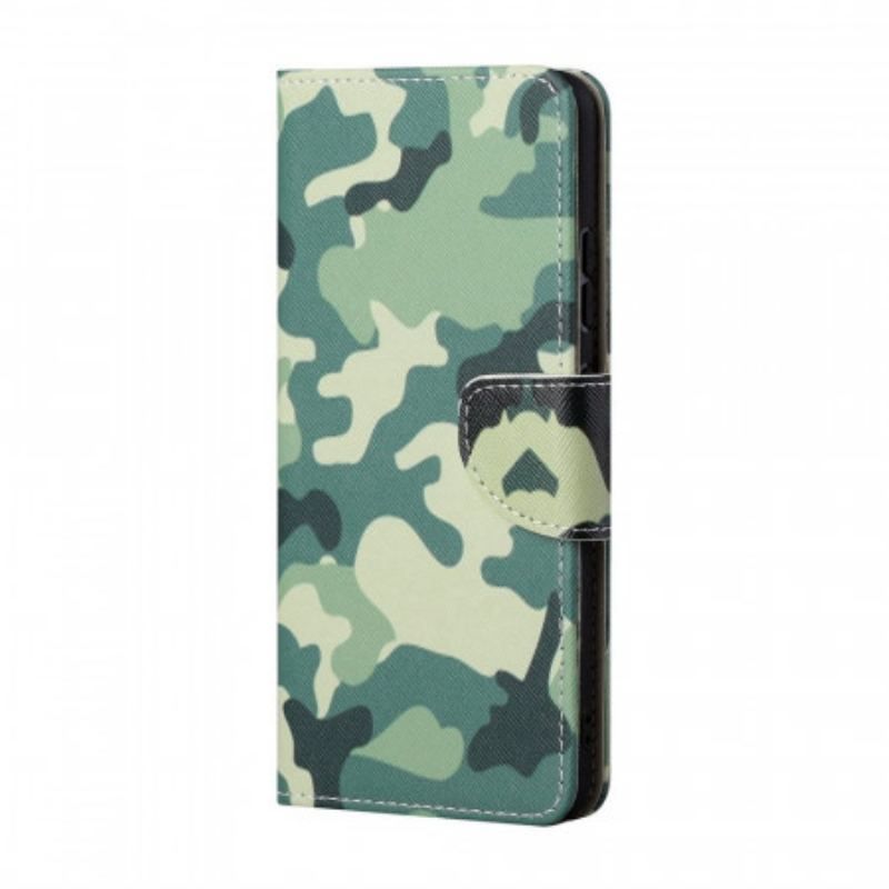 Læder Cover Samsung Galaxy M53 5G Militær Camouflage