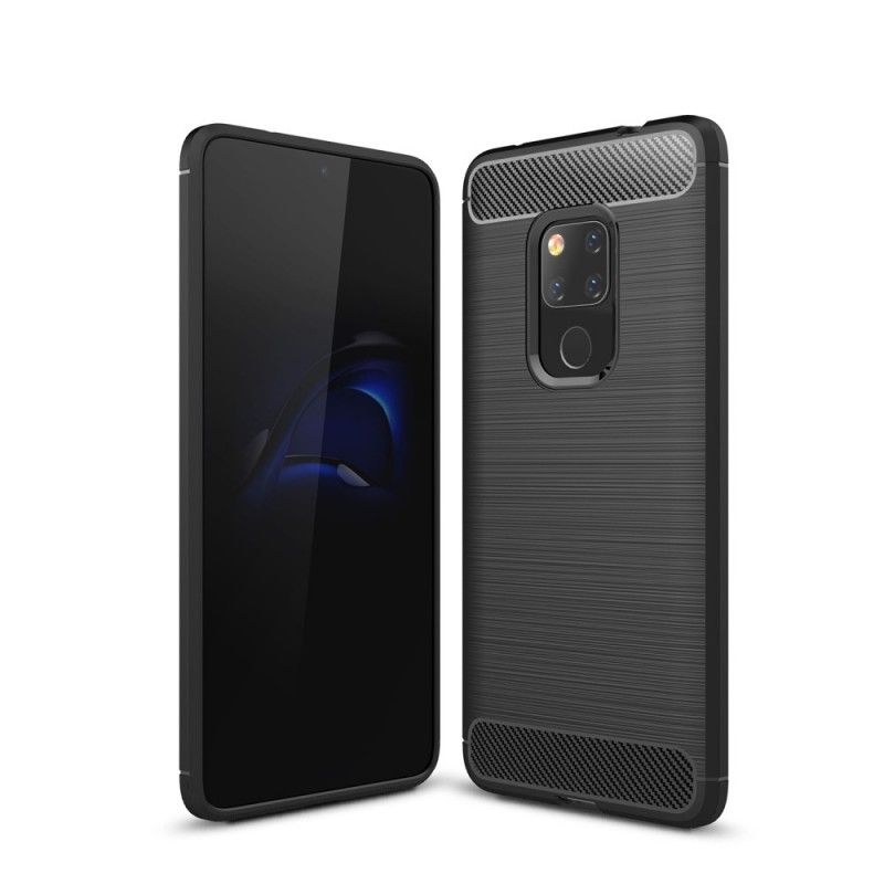 Cover Huawei Mate 20 Sort Mobilcover Børstet Kulfiber