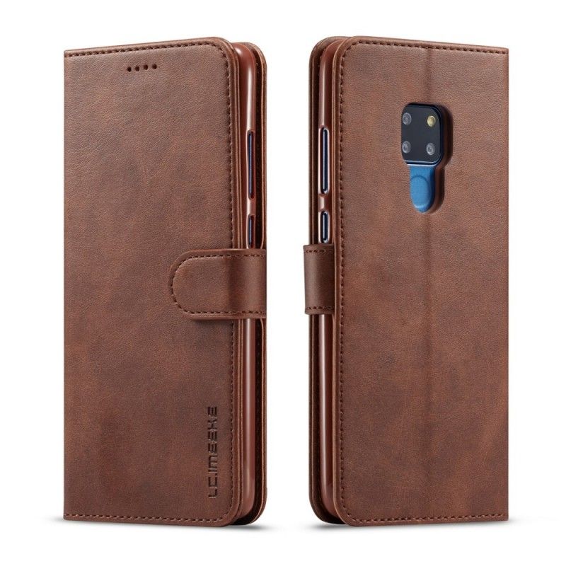 Flip Cover Læder Huawei Mate 20 Sort Lc.Imeeke Lædereffekt Original