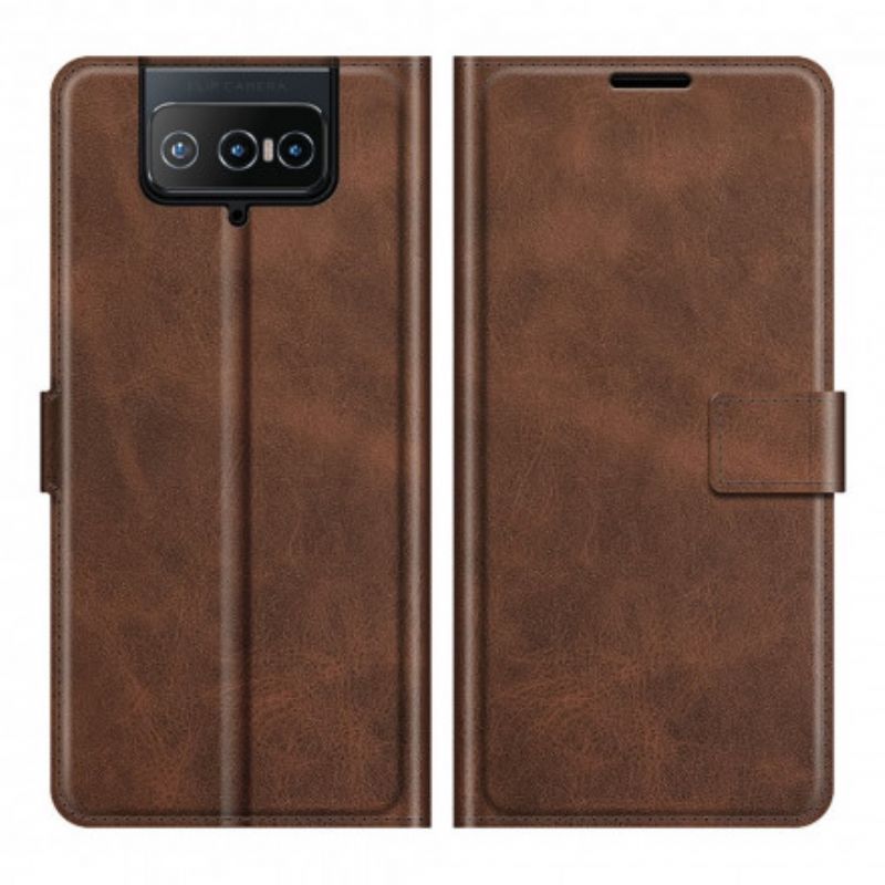 Flip Cover Asus Zenfone 8 Flip Slank Imiteret Læder