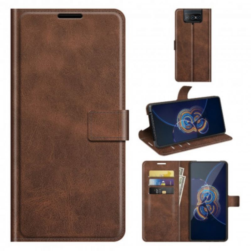 Flip Cover Asus Zenfone 8 Flip Slank Imiteret Læder