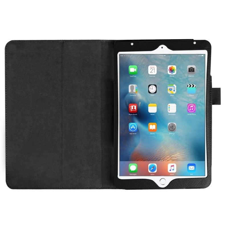 Flip Cover Læder for iPad Mini 4 Sort Lychee Imiteret Læder