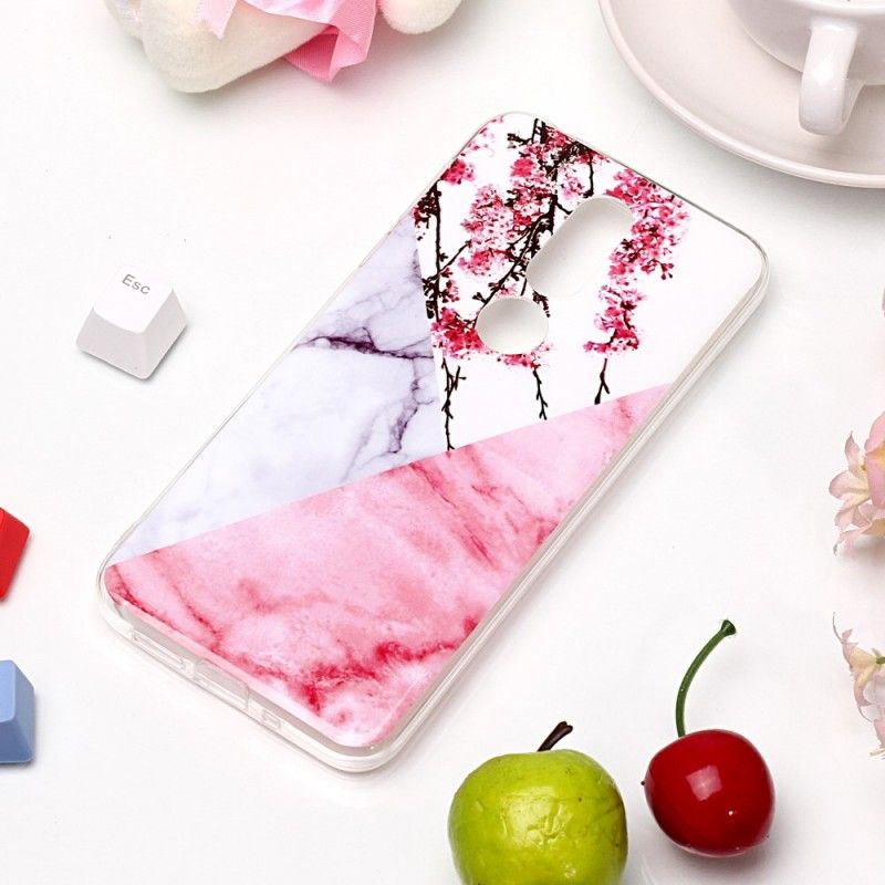 Cover for Nokia 7.1 Marmoreret Blomme