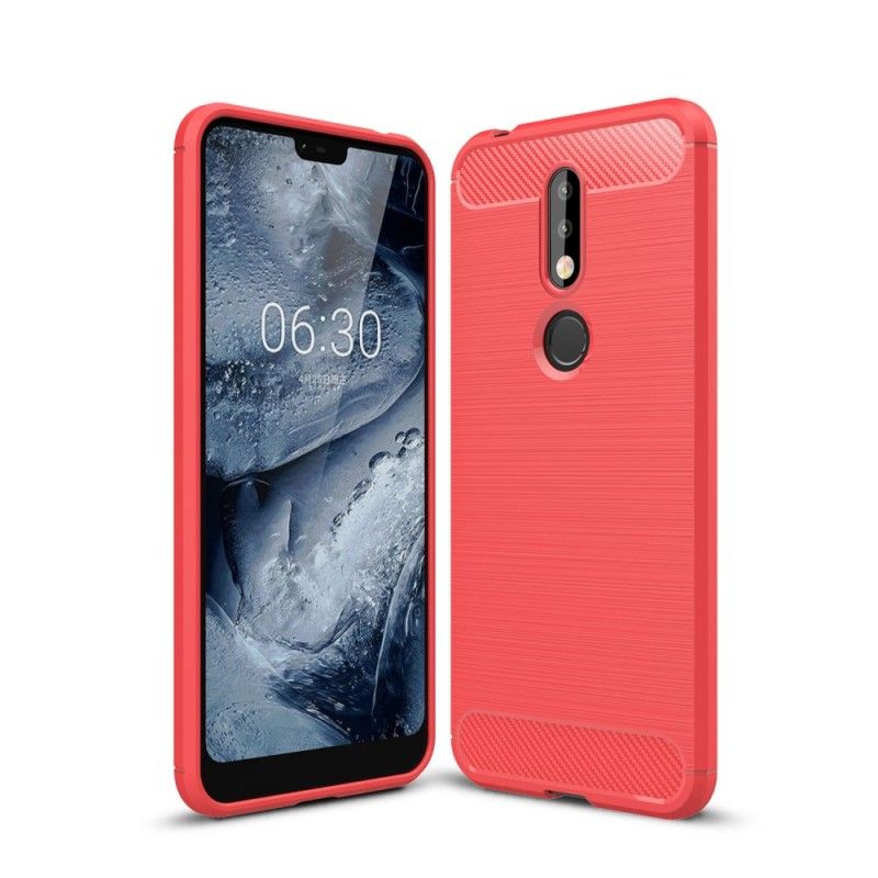 Cover for Nokia 7.1 Mørkeblå Børstet Kulfiber