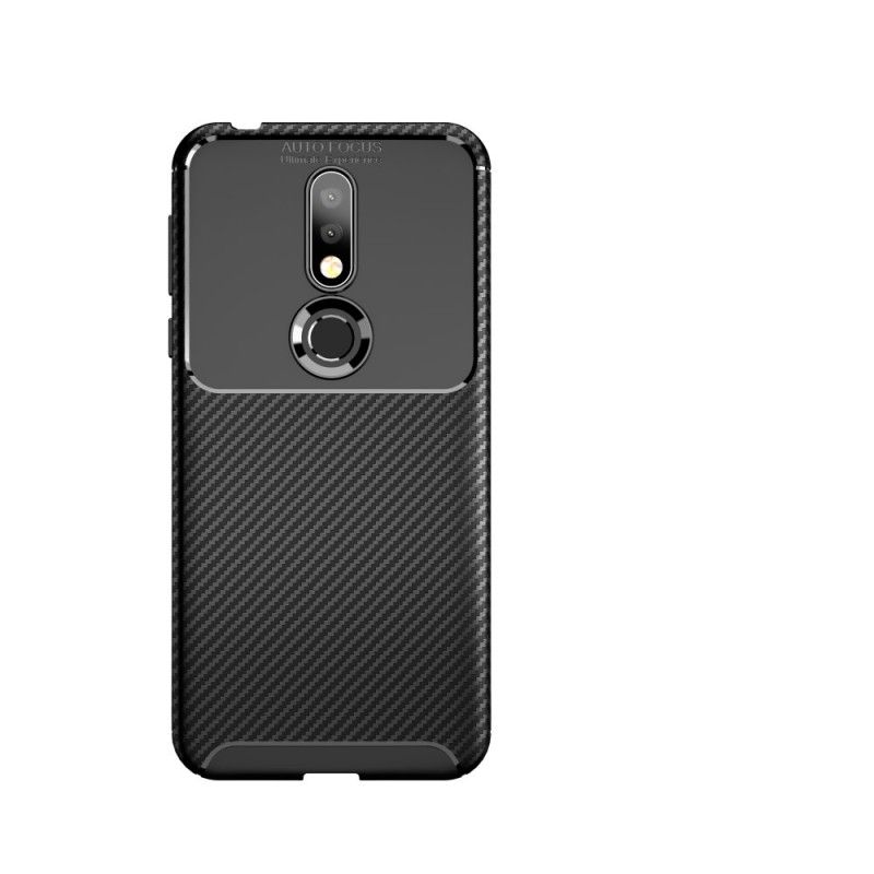 Cover for Nokia 7.1 Sort Fleksibel Kulfibertekstur