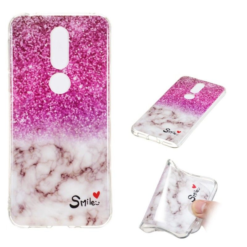 Cover Nokia 7.1 Marmor Glitter Og Smil