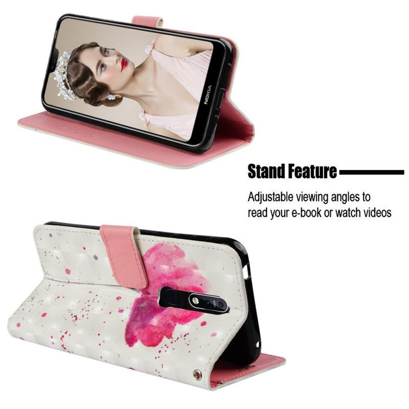 Flip Cover Nokia 7.1 Akvarelvalmue