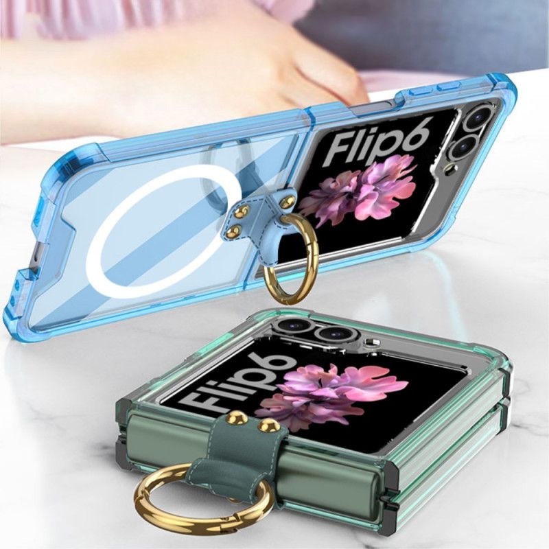 Cover Samsung Galaxy Z Flip 6 Transparent Ring-holder Kompatibel Magsafe Gkk