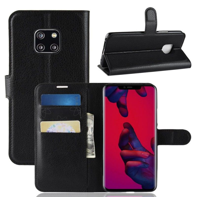 Flip Cover Huawei Mate 20 Pro Sort Klassisk