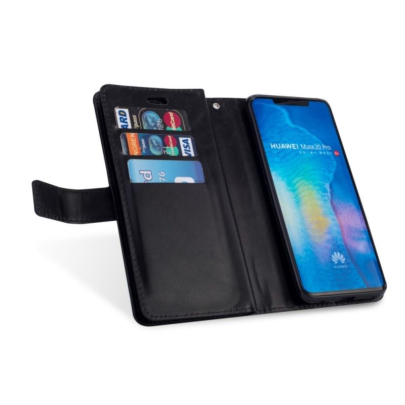 Flip Cover Huawei Mate 20 Pro Sort Pengepung Med Rem