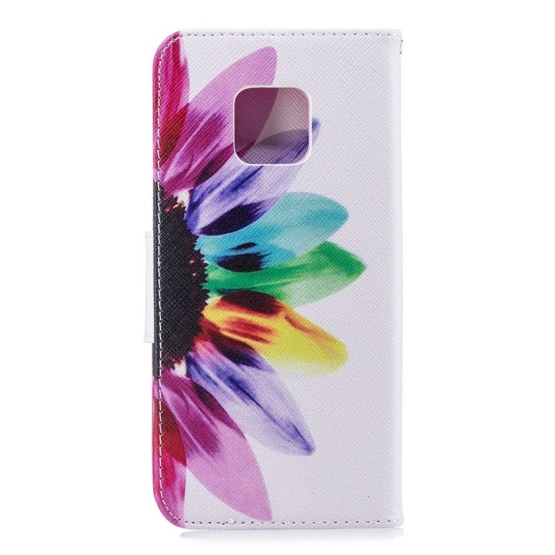 Flip Cover Læder Huawei Mate 20 Pro Akvarelblomst