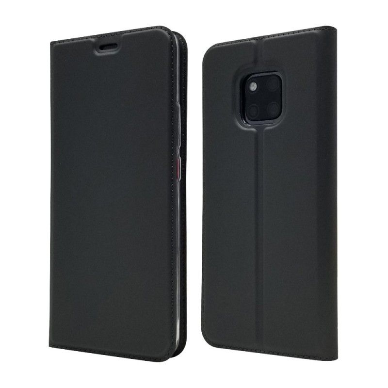 Læder Cover Huawei Mate 20 Pro Sort Kortholder I Lædereffekt Original