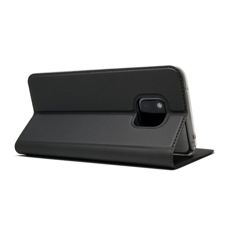 Læder Cover Huawei Mate 20 Pro Sort Kortholder I Lædereffekt Original