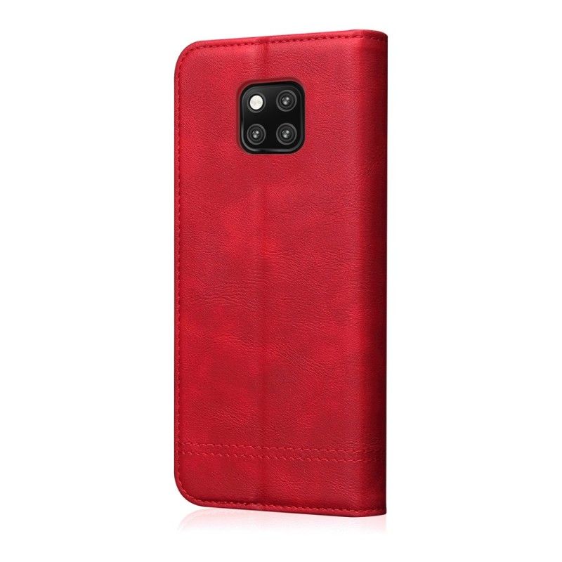 Læder Cover Huawei Mate 20 Pro Sort Syet Lædereffekt Original