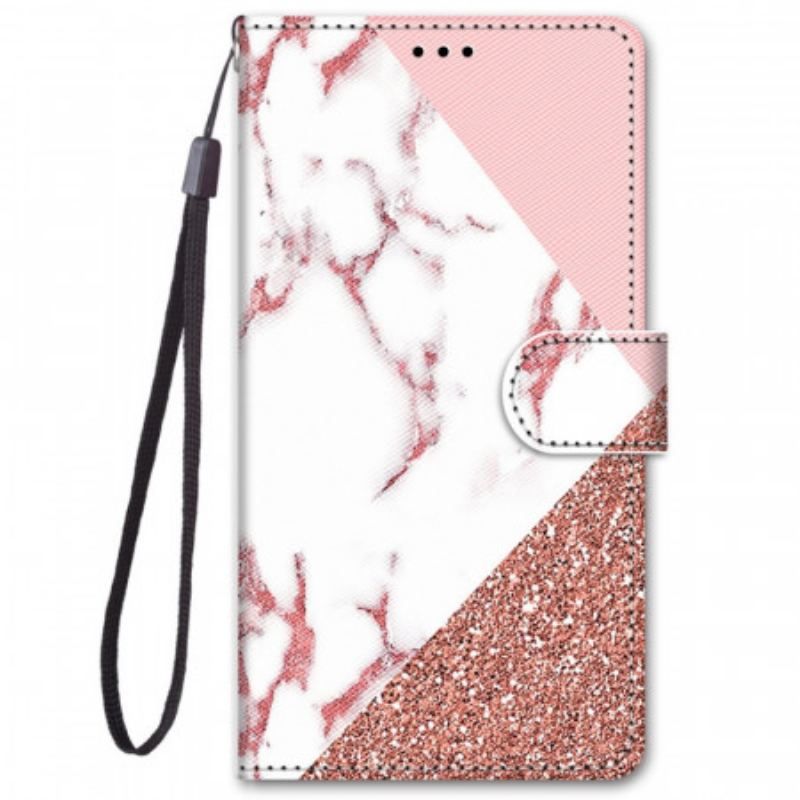 Flip Cover Xiaomi Redmi Note 11 Pro Plus 5G Marmor Og Glitter Trekant