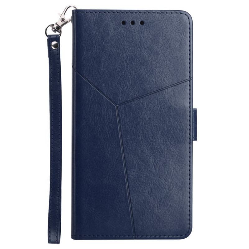 Flip Cover Xiaomi Redmi Note 11 Pro Plus 5G Med Snor Strappy Geometrisk Læderstil