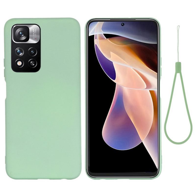 Mobilcover Xiaomi Redmi Note 11 Pro Plus 5G Flydende Silikone Med Snor