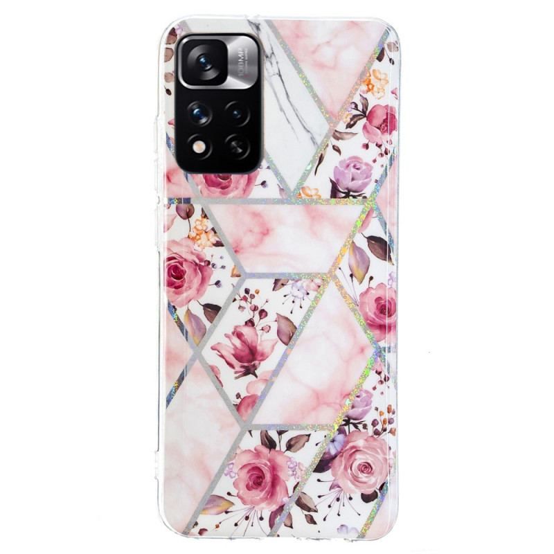 Mobilcover Xiaomi Redmi Note 11 Pro Plus 5G Marmorerede Blomster