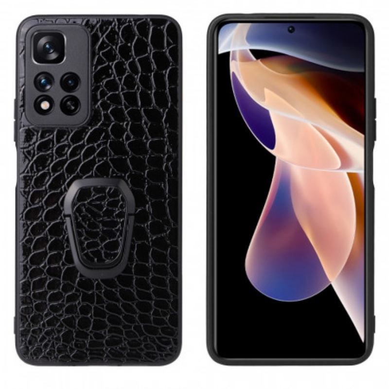 Mobilcover Xiaomi Redmi Note 11 Pro Plus 5G Ring-beslag I Krokodillestil