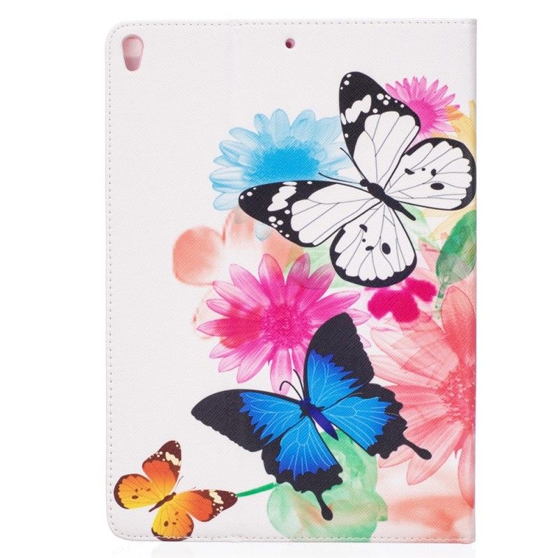 Flip Cover Læder iPad Pro 10.5" Malede Sommerfugle Og Blomster Original