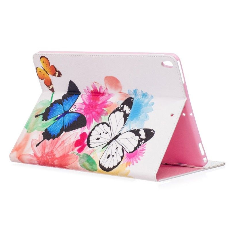 Flip Cover Læder iPad Pro 10.5" Malede Sommerfugle Og Blomster Original