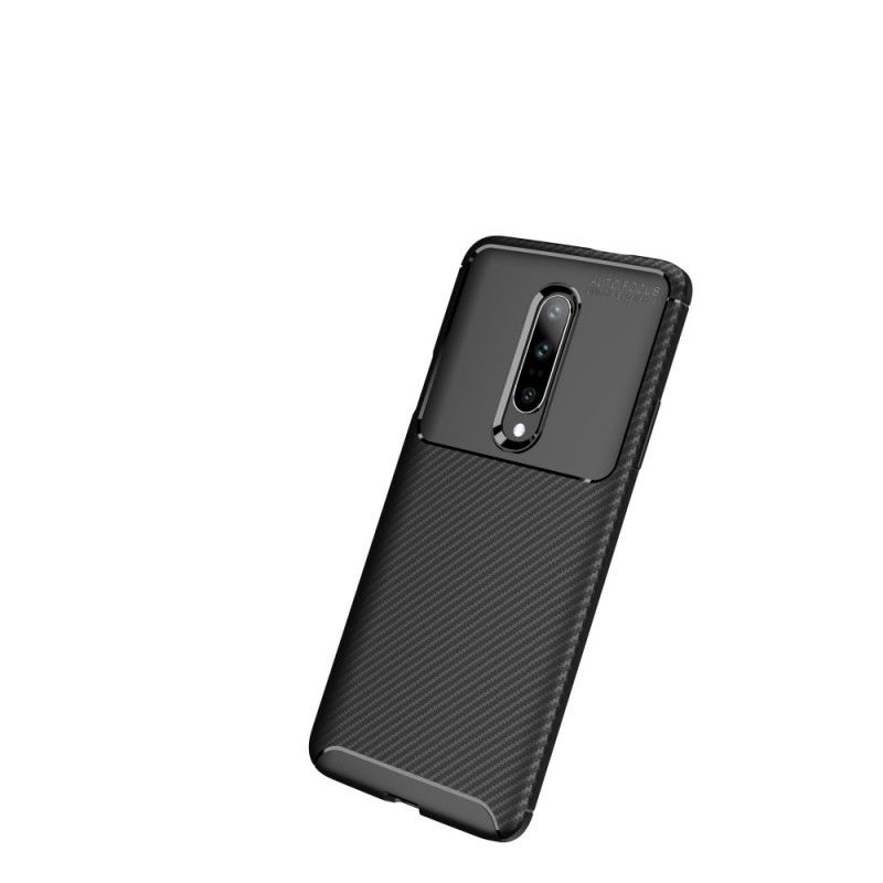 Cover OnePlus 7 Pro Sort Fleksibel Kulfibertekstur