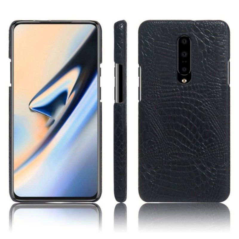 Cover OnePlus 7 Pro Sort Krokodillehudeffekt