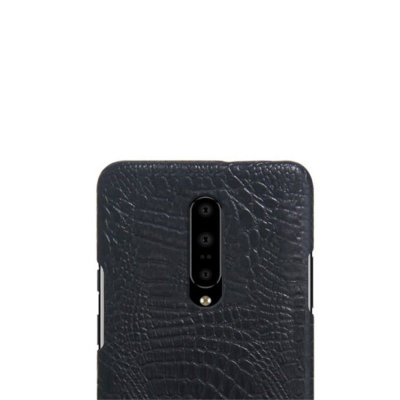 Cover OnePlus 7 Pro Sort Krokodillehudeffekt