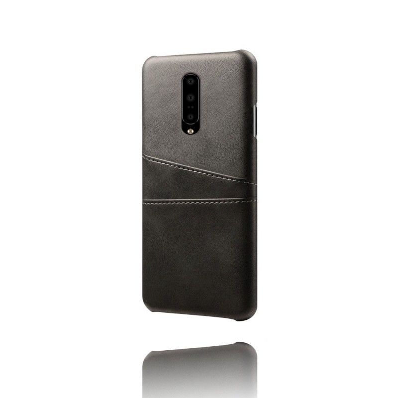 Cover OnePlus 7 Pro Sort Mobilcover Kortholder I Lædereffekt