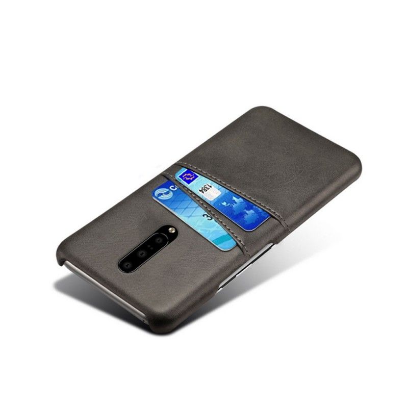 Cover OnePlus 7 Pro Sort Mobilcover Kortholder I Lædereffekt