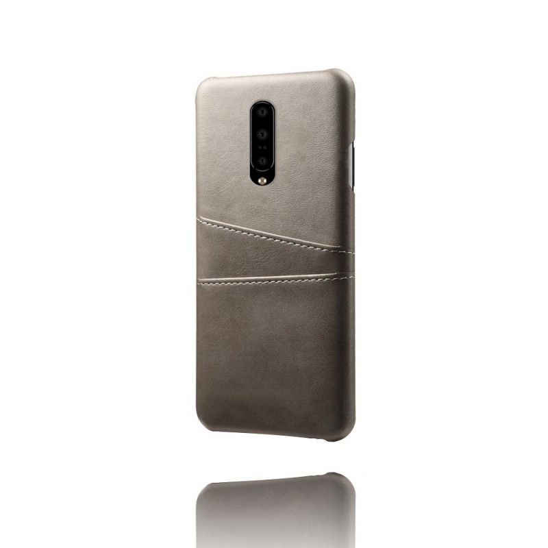 Cover OnePlus 7 Pro Sort Mobilcover Kortholder I Lædereffekt