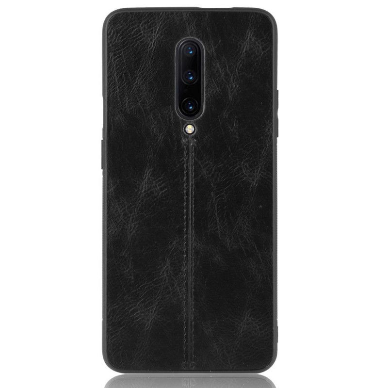 Cover OnePlus 7 Pro Sort Syet Lædereffekt Beskyttelse