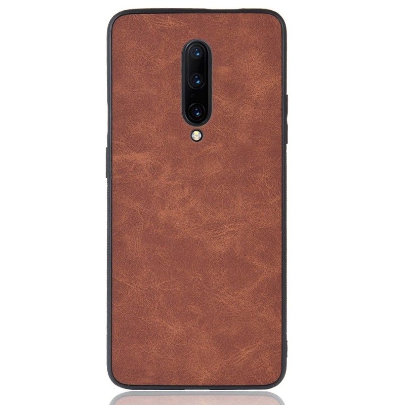 Cover OnePlus 7 Pro Sort Vintage Look Læder Effekt