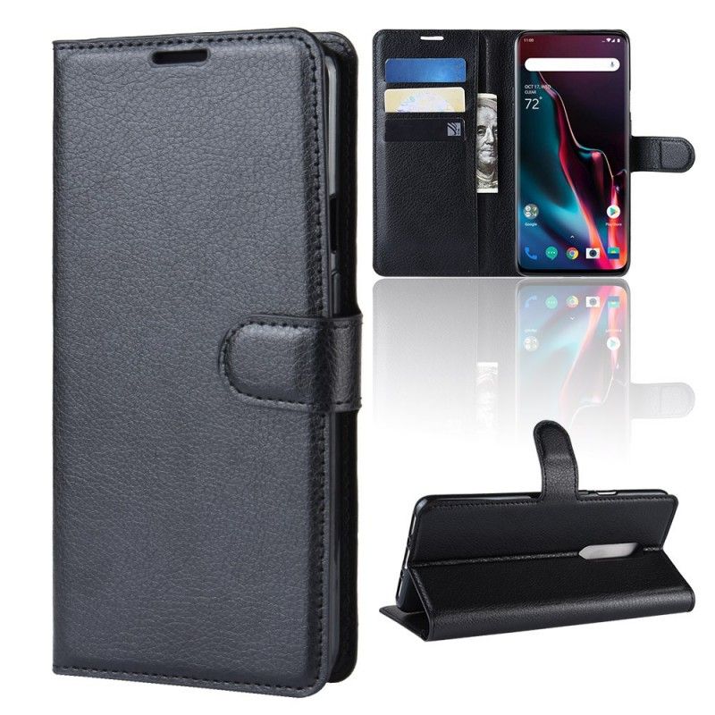 Flip Cover OnePlus 7 Pro Sort Mobilcover Retro Lychee