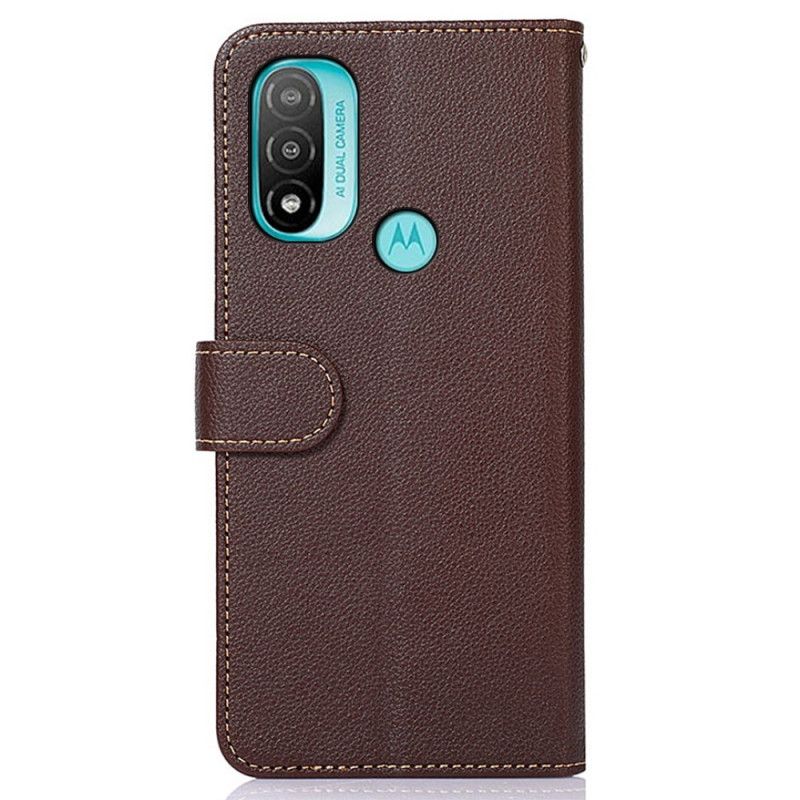 Flip Cover Moto E20 / E30 / E40 Lychee Style Rfid Khazneh