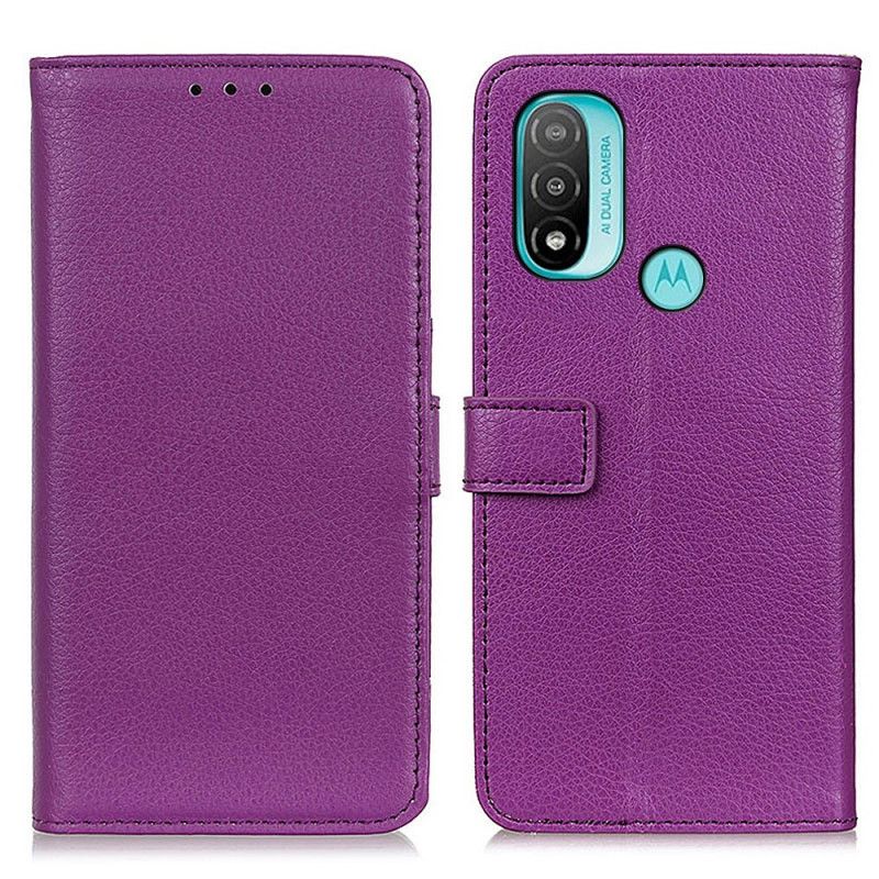 Flip Cover Moto E20 / E30 / E40 Lychee Texture